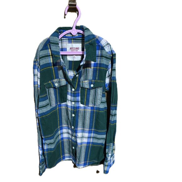 Mossimo Green & Blue Flannel Women's Size S/P 100% Cotton - Picture 1 of 3